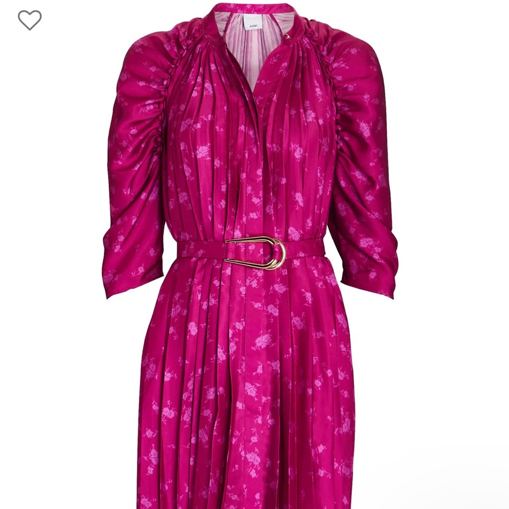 Acler Ivy Pleated Floral Satin Mini Dress